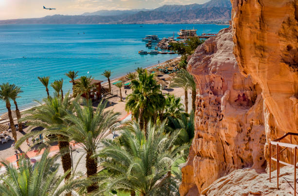 istock Summer serene day on central public beach of Eilat 949859918