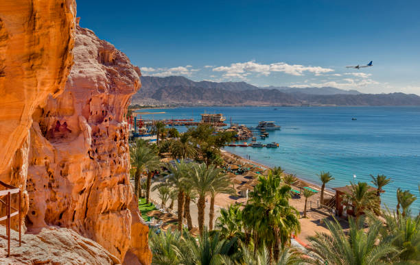 istock Summer serene day on central public beach of Eilat 949859934
