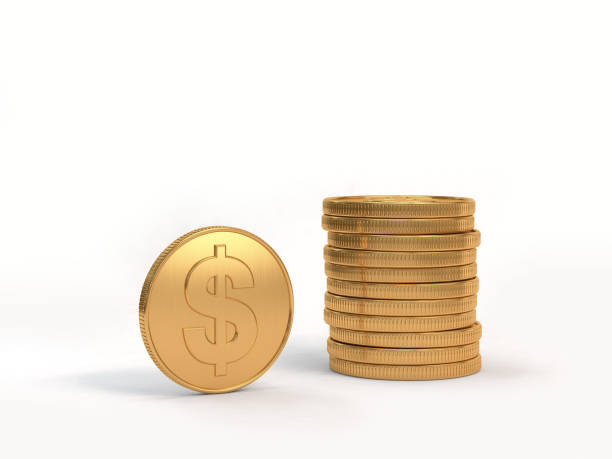 istock us dollar coins pile gold and one stand white background 3d rendering 949860682