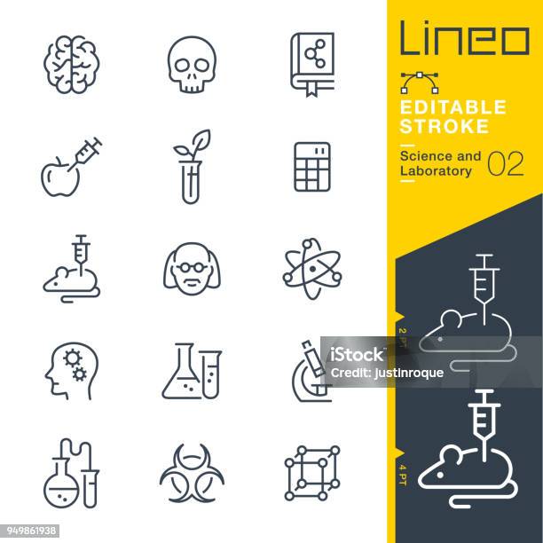 Lineo Editable Stroke Science And Laboratory Line Icons Stock Illustration - Download Image Now