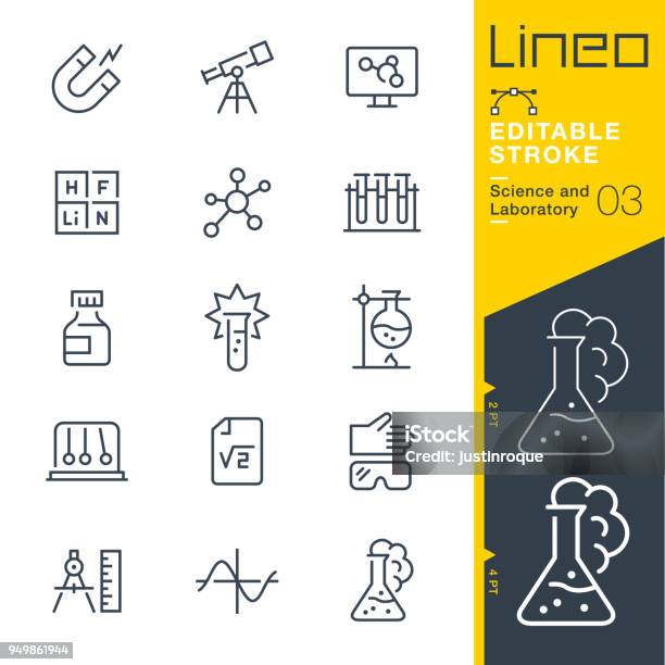 Lineo Editable Stroke Science And Laboratory Line Icons Stock Illustration - Download Image Now