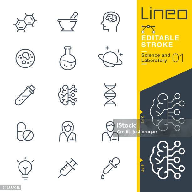 Lineo Editable Stroke Science And Laboratory Line Icons Stock Illustration - Download Image Now