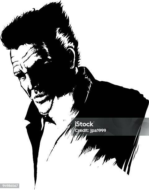 Man With A Trench Stock Illustration - Download Image Now - Detective, Black And White, Illustration