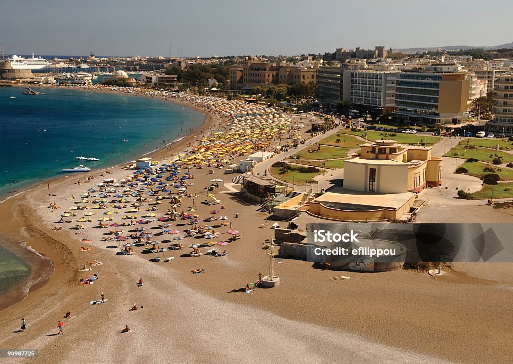 Rhodes Island Greece beach Aerial  Aegean Sea Stock Photo