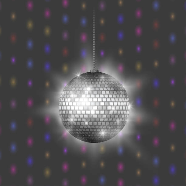 disco ball discotheque muzyka impreza nocna klub taneczny sprzęt wektor ilustracja - disco ball sunbeam evening ball design stock illustrations