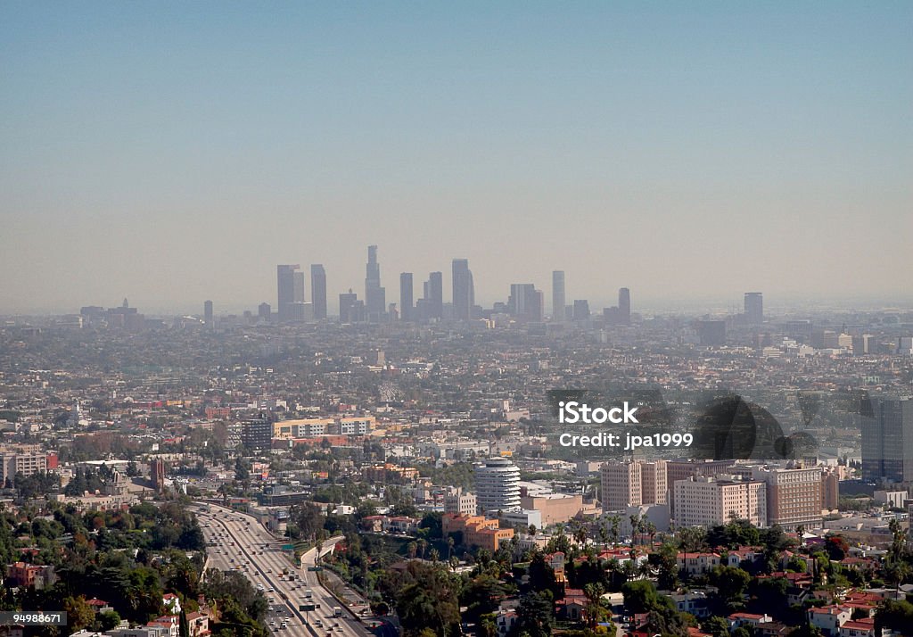 Smoggy dia em Los Angeles - Royalty-free Cidade de Los Angeles Foto de stock