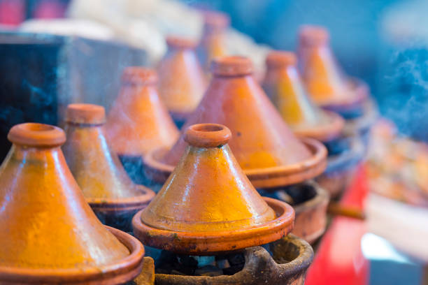 Ceramic pot for Tagine street food in Morocco