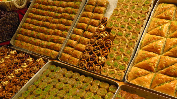 istock Different Types of Baklava Sold at Bazaar 949891528