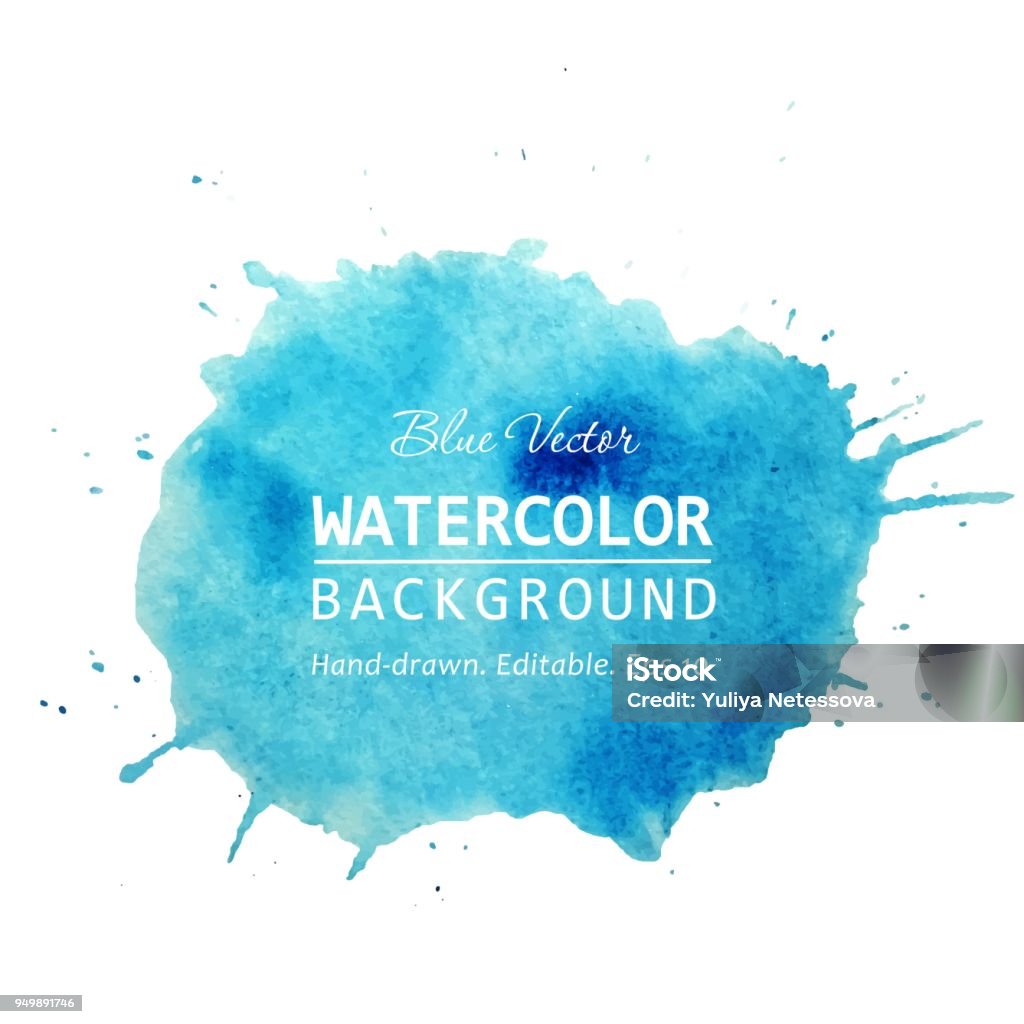 Watercolor splash banner design. Isolated Watercolor stain blue watercolor background. Watercolor texture background for text, web, banner, label, card, backdrop, tag, flyers design. Vector Watercolor splash banner design. Isolated Watercolor stain blue watercolor background. Watercolor texture background for text, web, banner, label, card, backdrop, tag, flyers Watercolor Paints stock vector