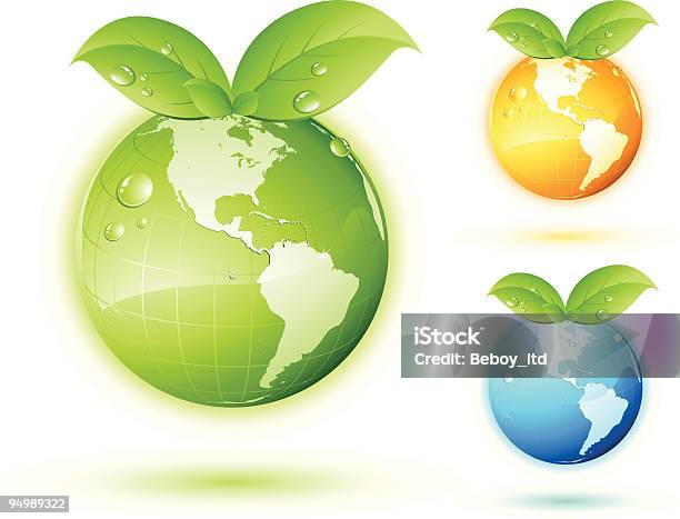 Concept De Terre Verte Vecteurs libres de droits et plus d'images vectorielles de Planète - Planète, Fond blanc, Orange - Fruit