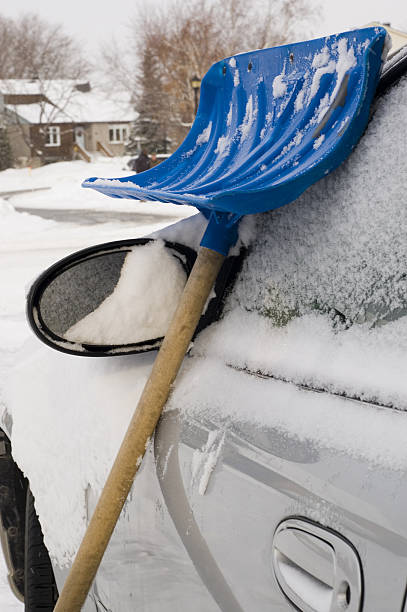 istock Blue Snow Shovel and Car 94989509
