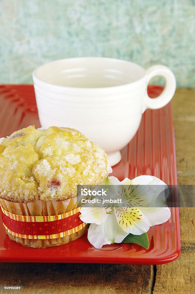 Muffin e café na mesa de madeira rústico - Royalty-free Alimentação Saudável Foto de stock