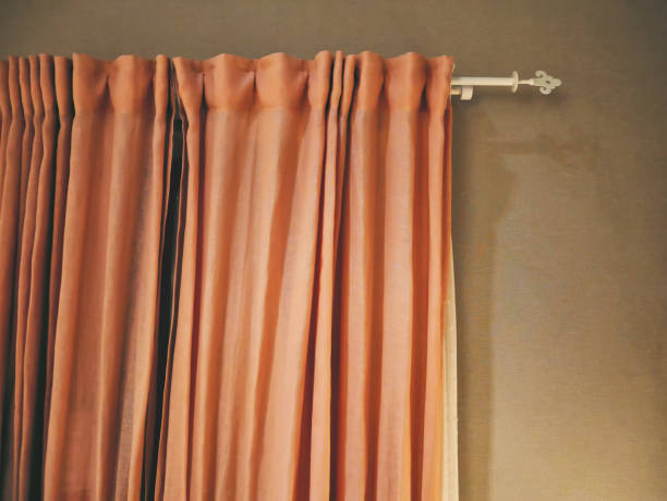 istock Orange Fabric Cloth Curtain for Room Decoration 949905164