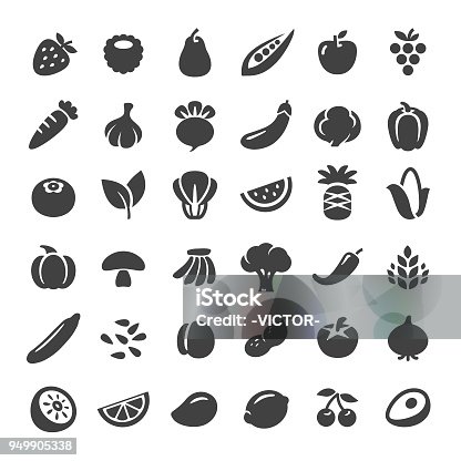 istock Fruit and Vegetables Icons - Big Series 949905338
