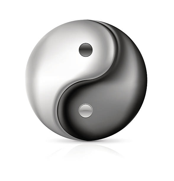 инь-ян - yin yang symbol yin yang ball zen like symbol stock illustrations