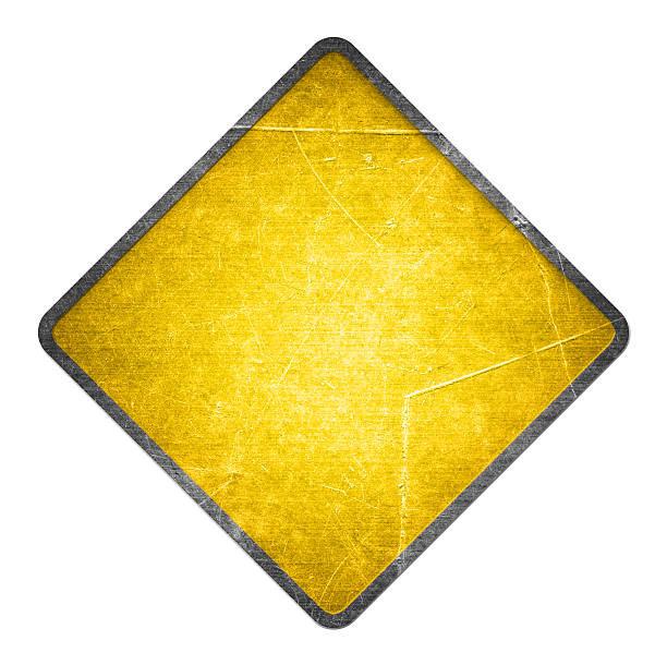 istock Yellow scratched road sign 94990912