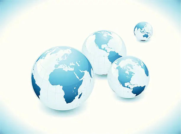 Vector illustration of Blue earths