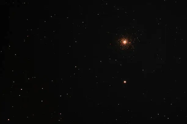 Stars forming the Messier 5 globular cluster in the constellation Serpens as seen from Mannheim in Germany.