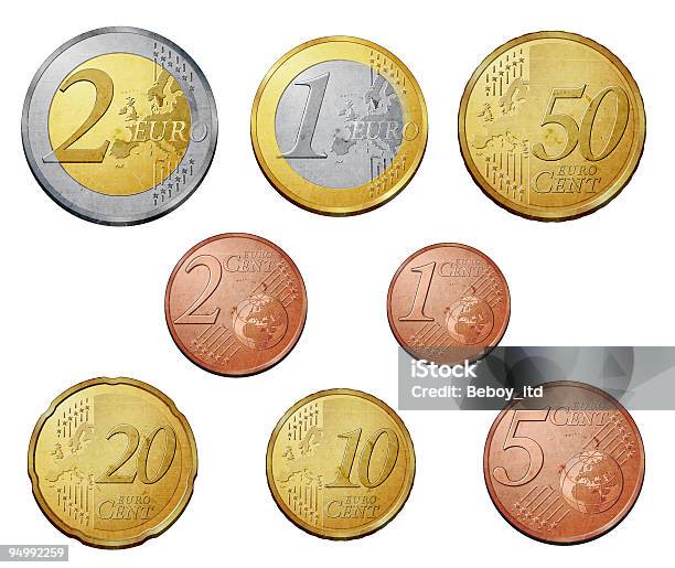 Die Euromünzen Stockfoto und mehr Bilder von EU-Währung - EU-Währung, Euro-Geldmünze, Euro-Symbol