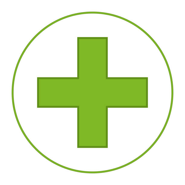 ilustrações de stock, clip art, desenhos animados e ícones de bright green medical cross symbol - religious icon computer keyboard computer technology