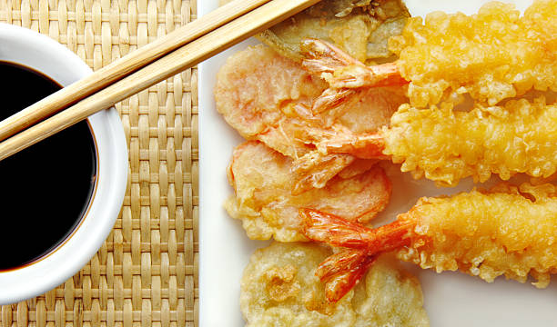 istock Shrimp Tempura with Chopsticks and Soy Sauce 94993033