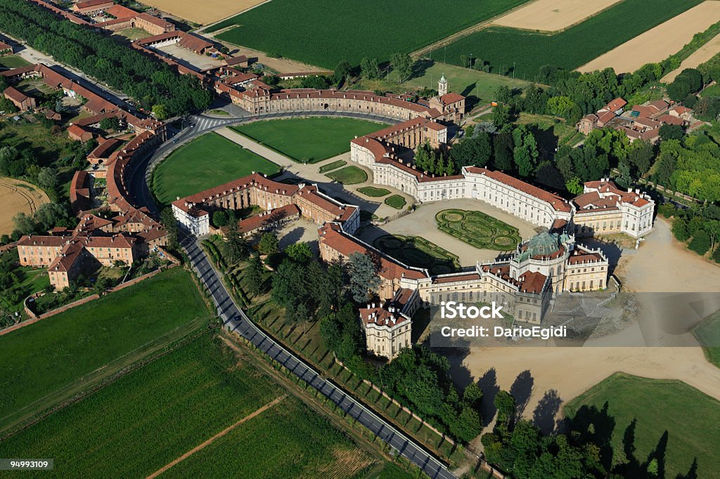 Stupinigi Palazzo Reale, Veduta aerea di una splendida architettura barocca italiano - Foto stock royalty-free di Stupinigi