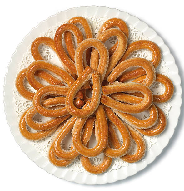 istock Italian torcetti biscuits served on an elegant plate, white background 94993262