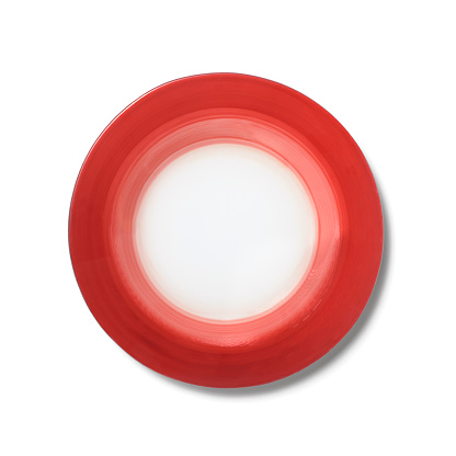 Red Border Plate Empty Plate With A Gradient Red Border White Background Stock Photo ...