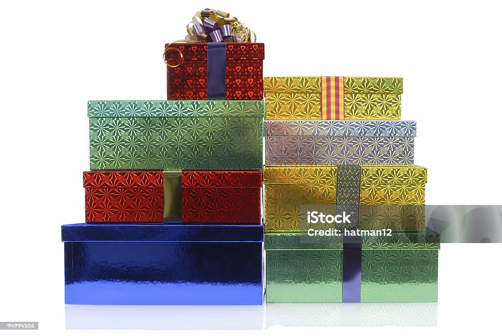 Caixas de presente com fita - Foto de stock de Aniversário royalty-free