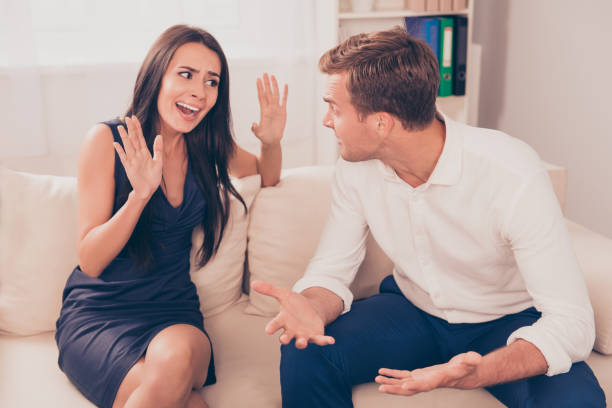 istock Two young lovers quarreling because of disagreements 949951168