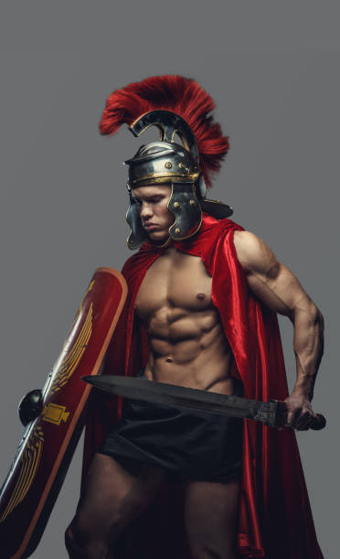 istock A man in Roman soldier costume. 949960456