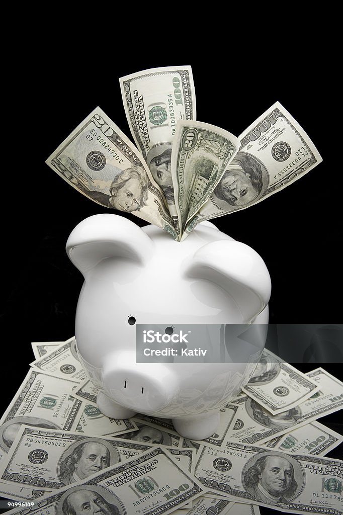 Rich Piggybank - Foto stock royalty-free di 401k - Parola inglese