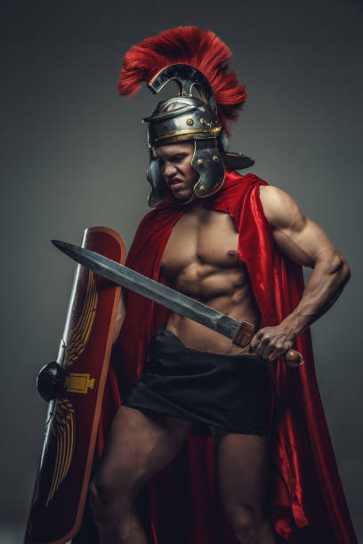 istock A man in Roman soldier costume. 949966580