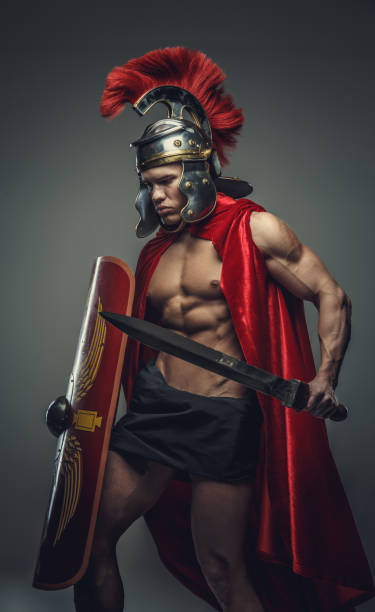 istock A man in Roman soldier costume. 949967218