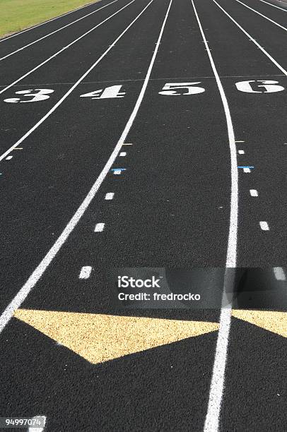 Track Lanes At Track And Field Running Event Stock Photo - Download Image Now - Abstract, Challenge, Color Image