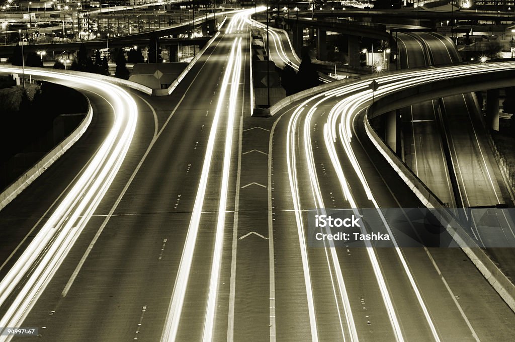 Ville autoroute highway - Photo de Panneau Traffic Lanes libre de droits