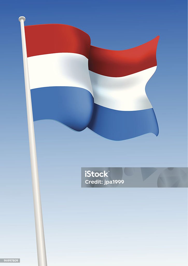 Bandeira da Holanda - Royalty-free Azul arte vetorial