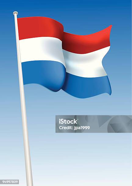 Bandeira Da Holanda - Arte vetorial de stock e mais imagens de Azul - Azul, Bandeira, Bandeira da Holanda