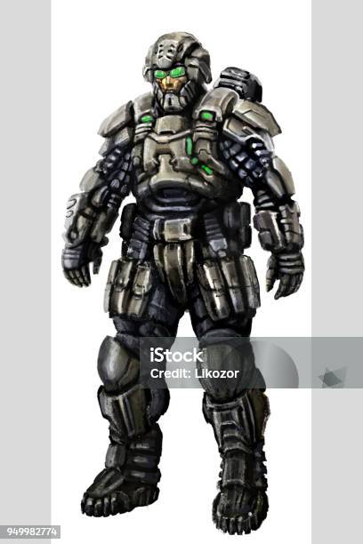 Space Infantry Concept Stock Illustration - Download Image Now - Futuristic, Police Force, Armored Clothing