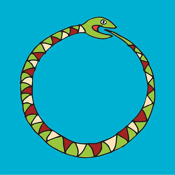 Vector illustration of round snake