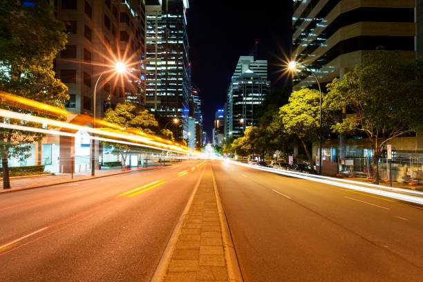 istock Perth downtown at night. View into the St. Georges Terrace 949995204