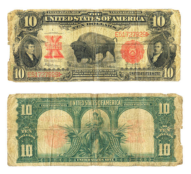banconota da dieci dollari canadesi dal 1901 valuta statunitense - ten dollar bill dollar us currency usa foto e immagini stock