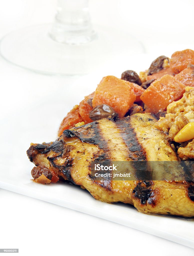 Marokkanische gegrilltes Hühnchen mit Karotten - Lizenzfrei Erfrischung Stock-Foto