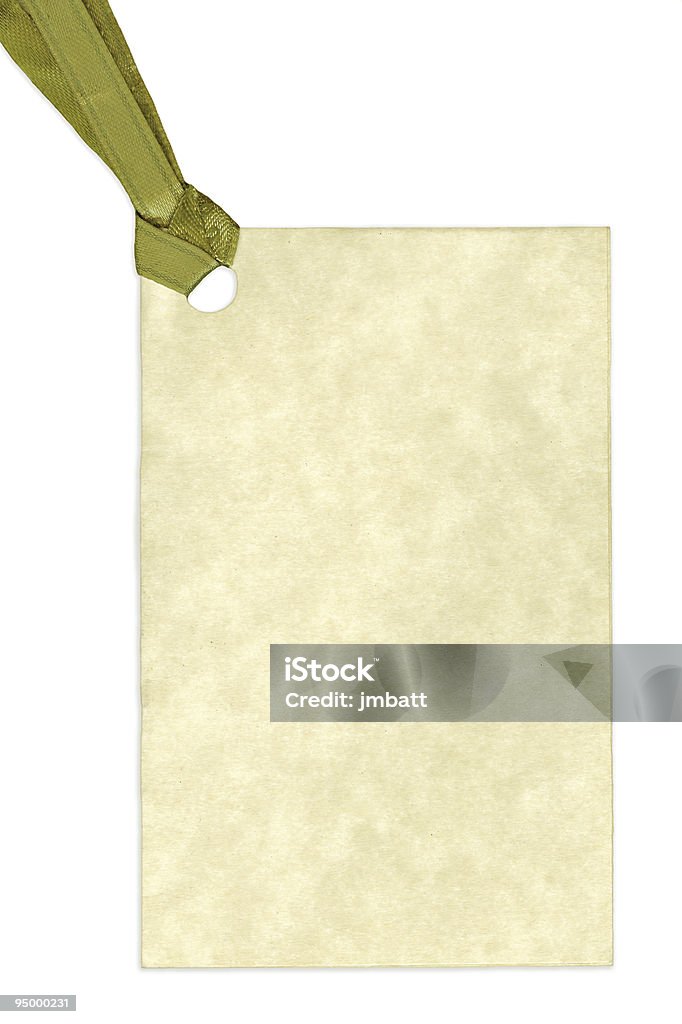 Étiquette de cadeau vide isolé sur fond blanc - Photo de Carte de voeux et d'anniversaire libre de droits