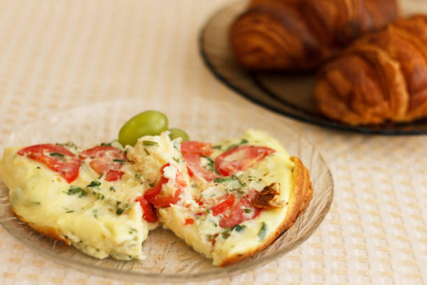 istock Delicious magnificent omelet and croissant 950004602