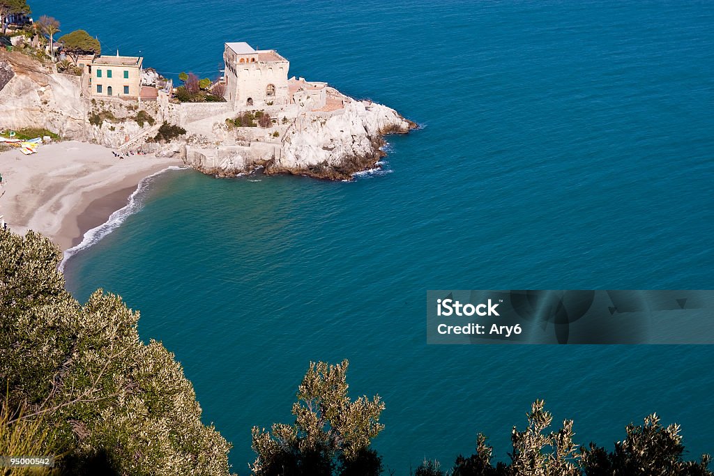 (Erchie Veduta aerea costiera amalfitana, Italia - Foto stock royalty-free di Costiera amalfitana