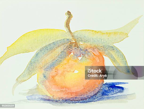 Watercolor Mandarin Stock Photo - Download Image Now - Citrus Fruit, Color Image, Fruit