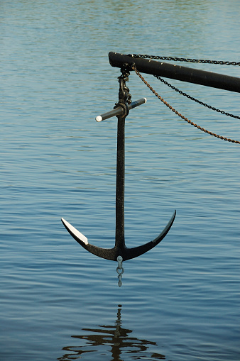 anchors of an inland cargo vessel