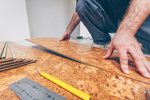 Cork flooring installation