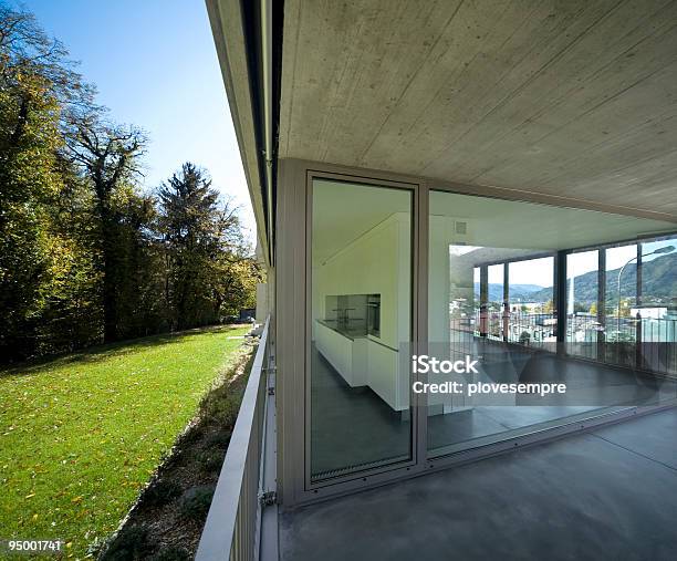 Interior Of Modern House With Open Exterior Walls Stock Photo - Download Image Now - Apartment, Architecture, Balcony